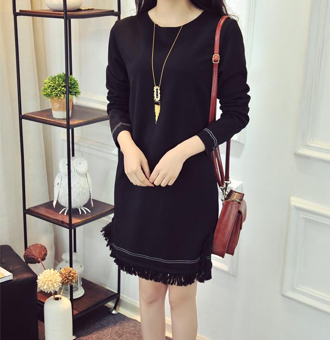 连衣裙大码宽松不收腰,大码冬季慵懒感连衣裙