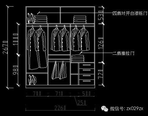 衣柜结构图草图,衣柜经典实用结构图