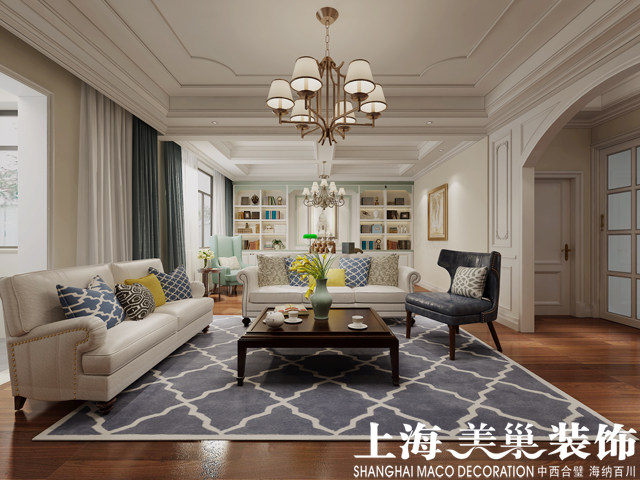 美巢装饰法式效果图,美巢装饰实景图美式风格