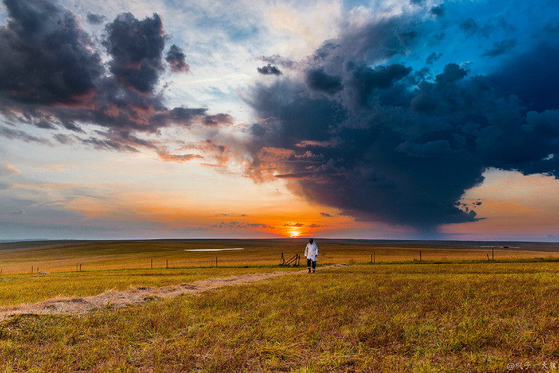 草原金秋美景图片,蓝天白云大草原的美图