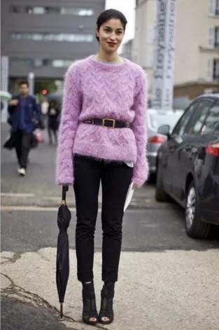 秋冬毛衣穿搭中性风高级感,打底毛衣女加绒秋冬半高领