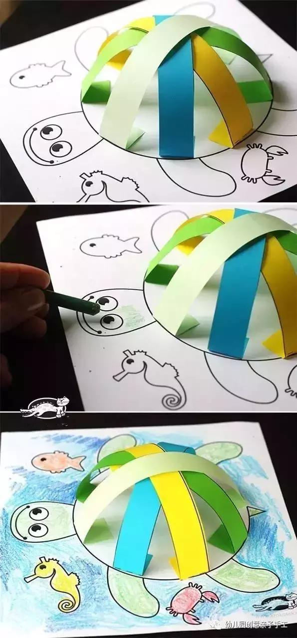 幼儿园圆形卡纸创意手工,幼儿园半立体手工作品圆形卡纸