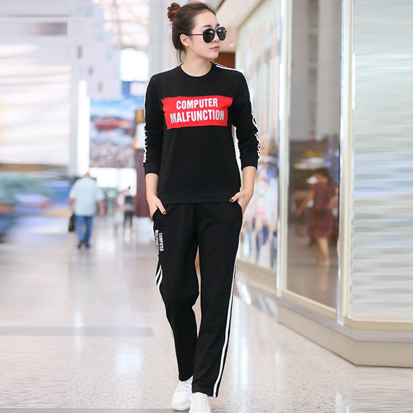 春秋卫衣运动服套装女中长款大码,新款爆款卫衣运动服套装女最新款