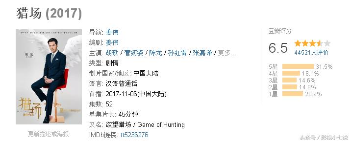 胡歌五部豆瓣评分最高的电视剧,盘点胡歌影视剧最新评分