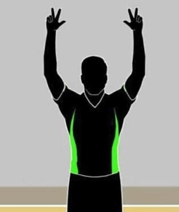 篮球裁判手势2号,篮球裁判11-15号手势