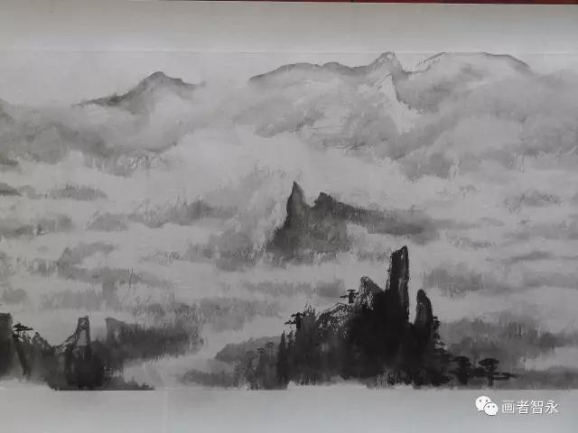 千峰竞秀国画,最美山水图黄山