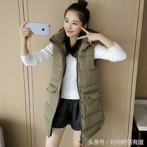 冬天外穿中长款马甲,时髦洋气保暖马甲女