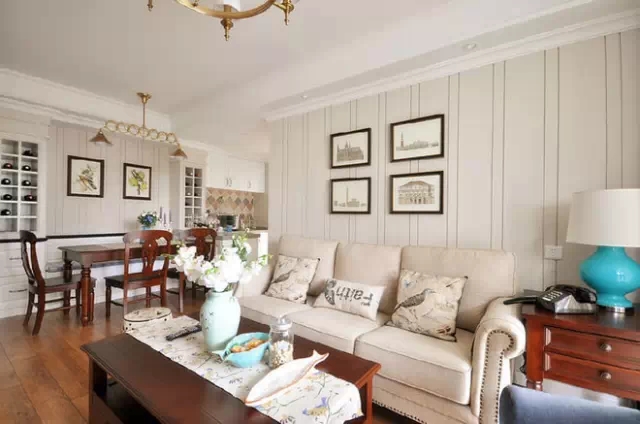 92平米三室一厅美式装修效果图,小三居90平米简约风格装修多储物