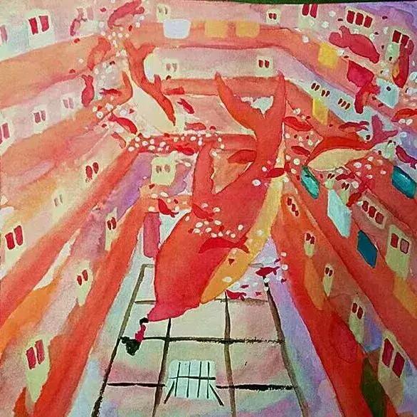 历城二中美术作品,手绘印象城市