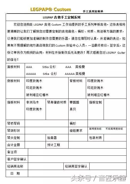 如何定制一支属于自己的手工吉他(1)——面板篇