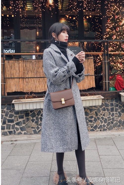 复古腔调千鸟格外套，不论搭配裤子还是裙装都很时尚