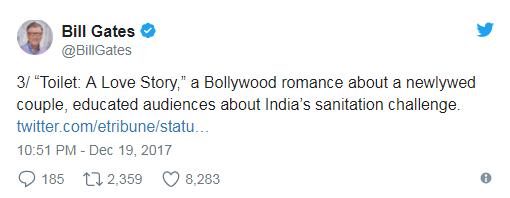 比尔盖茨在Twitter上分享2017年让他感动的几件事