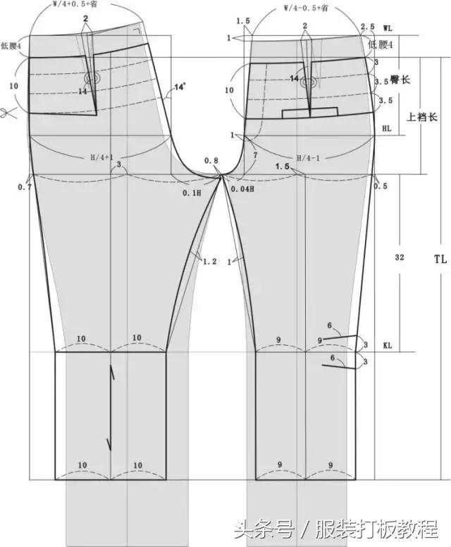 红升服装男式裤子的裁剪视频,大海服装男式直筒裤子裁剪方法