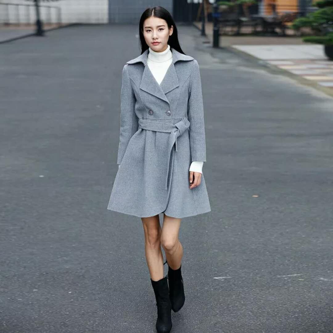 时尚减龄款双面羊毛外套,100%羊毛双面呢短款外套