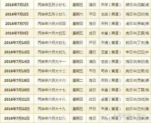 2016农历结婚黄道吉日,2016黄道吉日查询一览表
