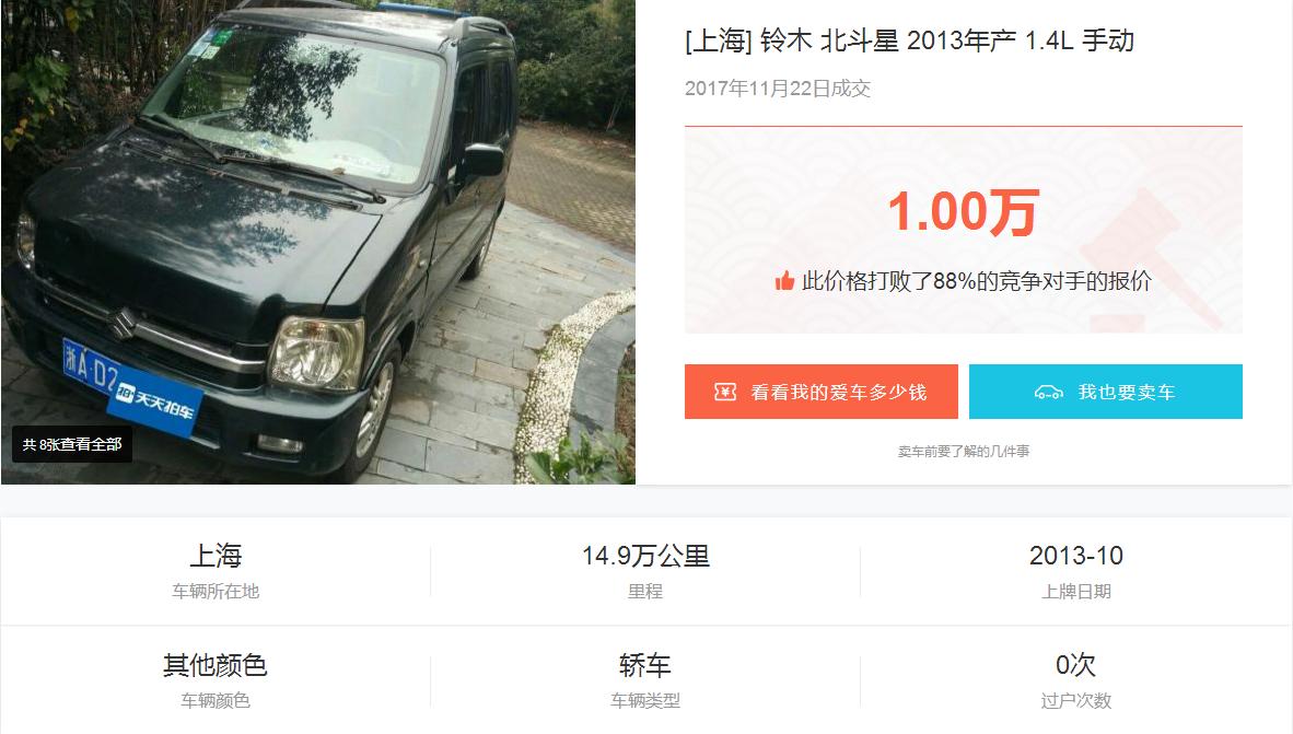 上海个人急卖二手铃木奥拓,上海车主买车转让