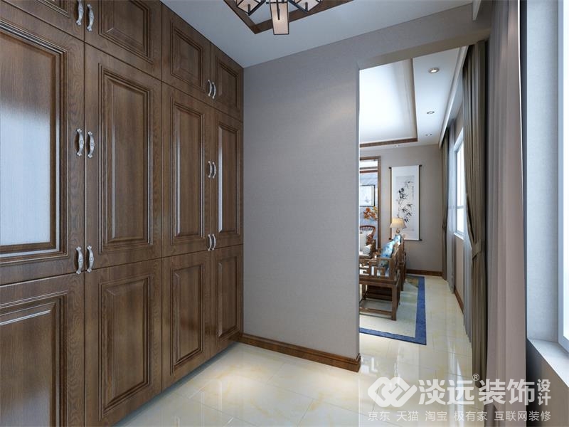 淡远装饰设计,丹阳125平米中式装修风格效果图