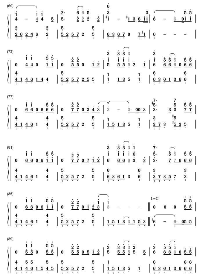 一些经典钢琴曲的简谱和五线谱给大家学习参考