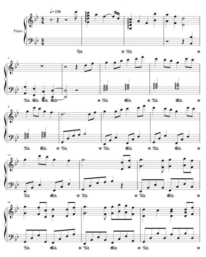 一些经典钢琴曲的简谱和五线谱给大家学习参考