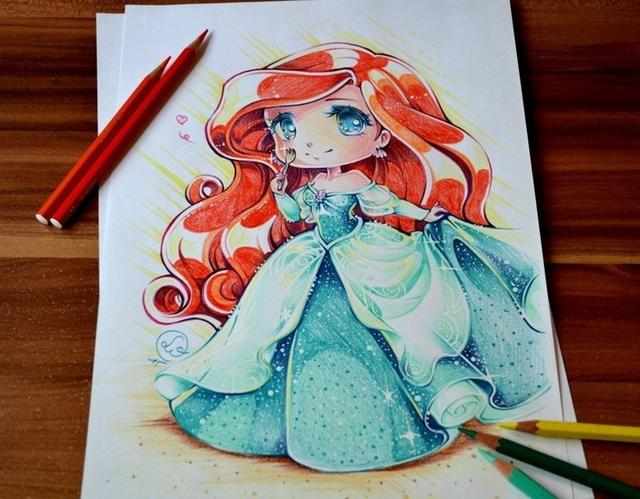 迪士尼公主系列彩铅画视频,绘画彩铅迪士尼公主