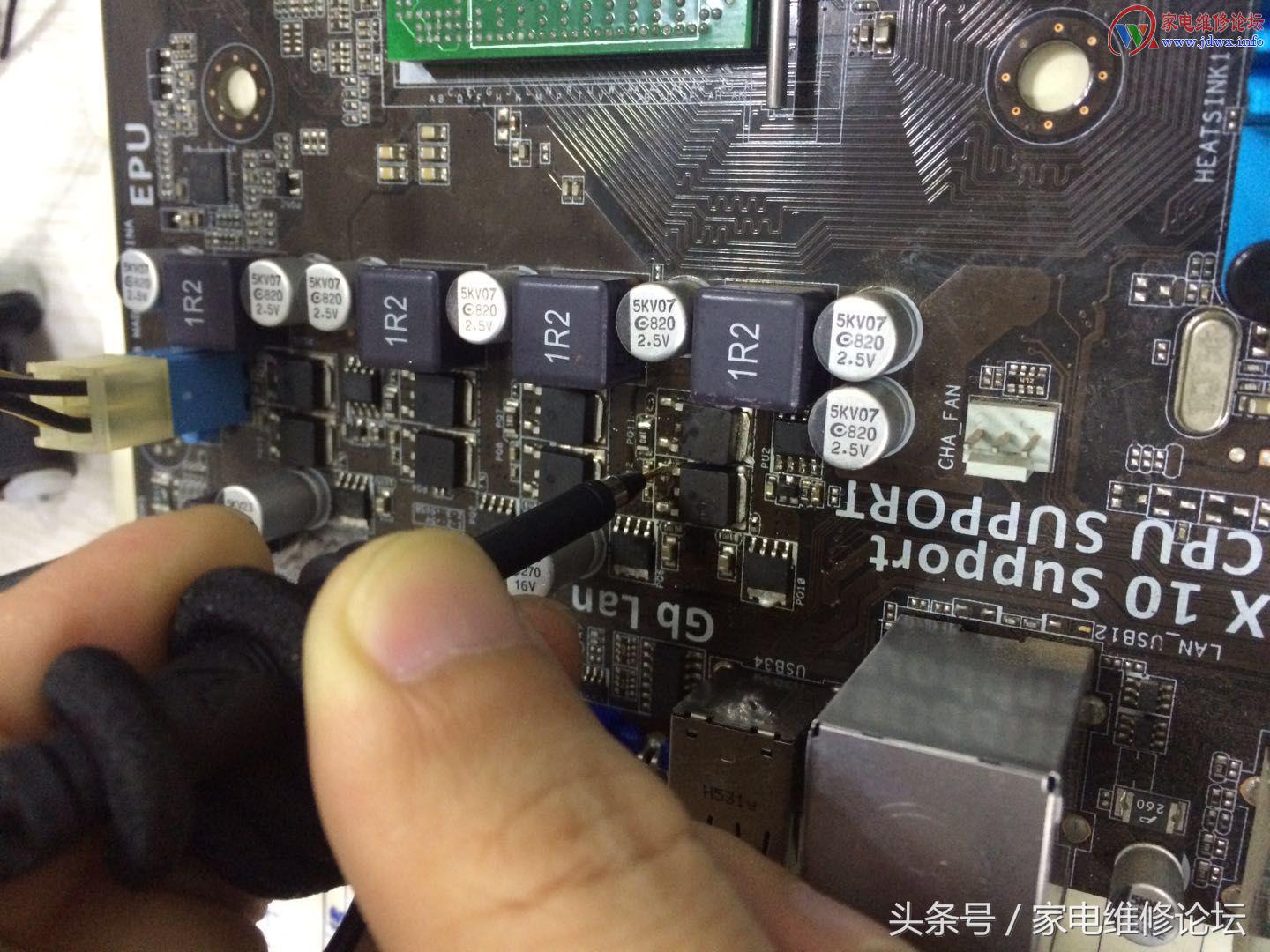 华硕m5a78l-mlx3plus如何换cpu,使用示波器维修电脑主板