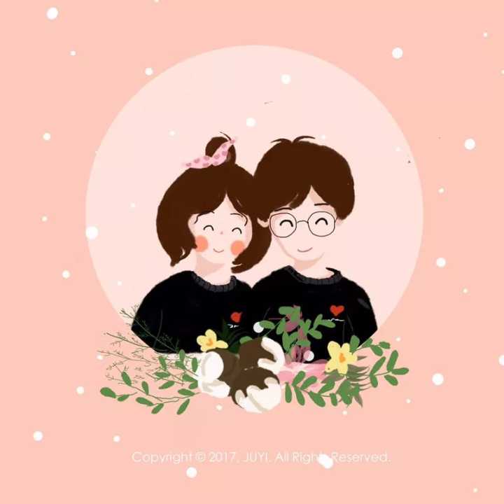 q版婚礼logo头像设计,插画头像手绘婚礼