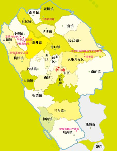 中山六大旅游项目,广东中山市工业旅游线路