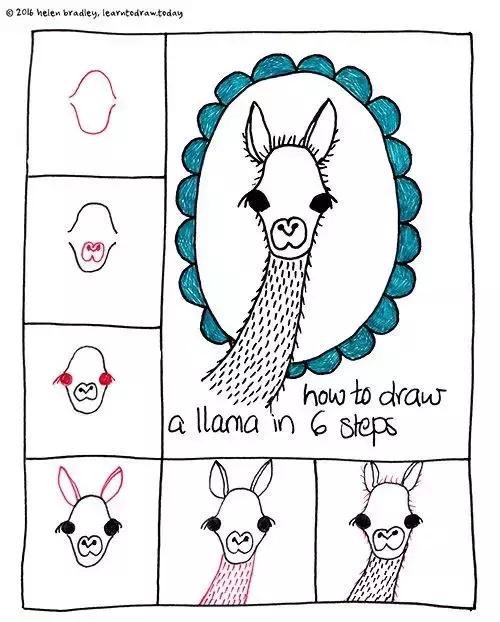 儿童简笔画：骆驼兔子火烈鸟等，10个详细的卡通动物绘画教程