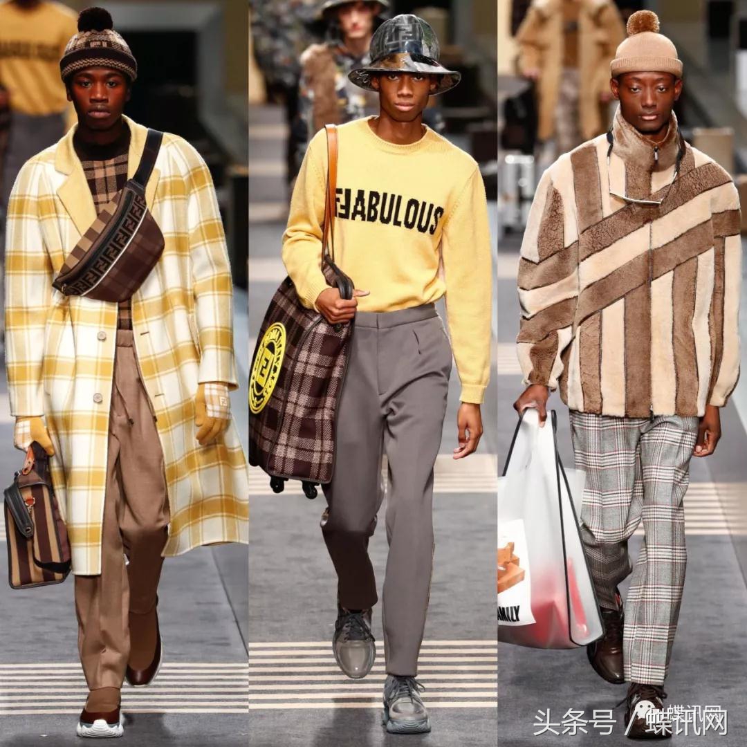 2020秋冬男装周fendi的时髦黄与黑,fendi2018秋冬男装