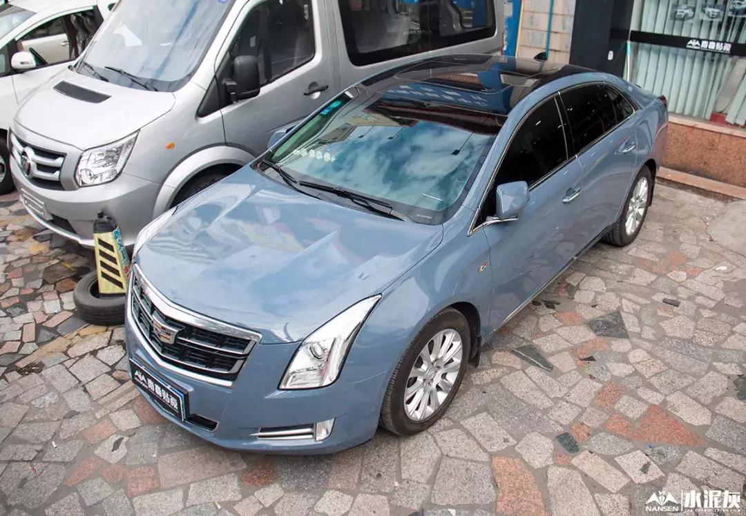 凯迪拉克xts车身改色贴膜水泥灰,凯迪拉克xts梦幻火山灰改色