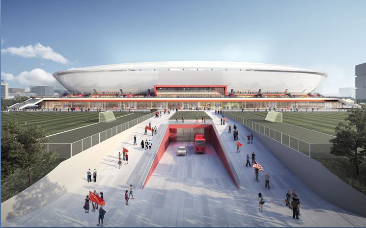上海浦东足球场重大项目,浦东足球场竞标设计方案