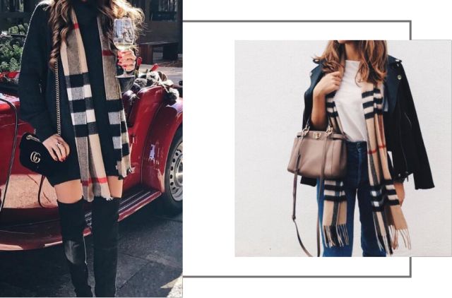 大牌围巾经典款,大牌围巾戴法简单好看