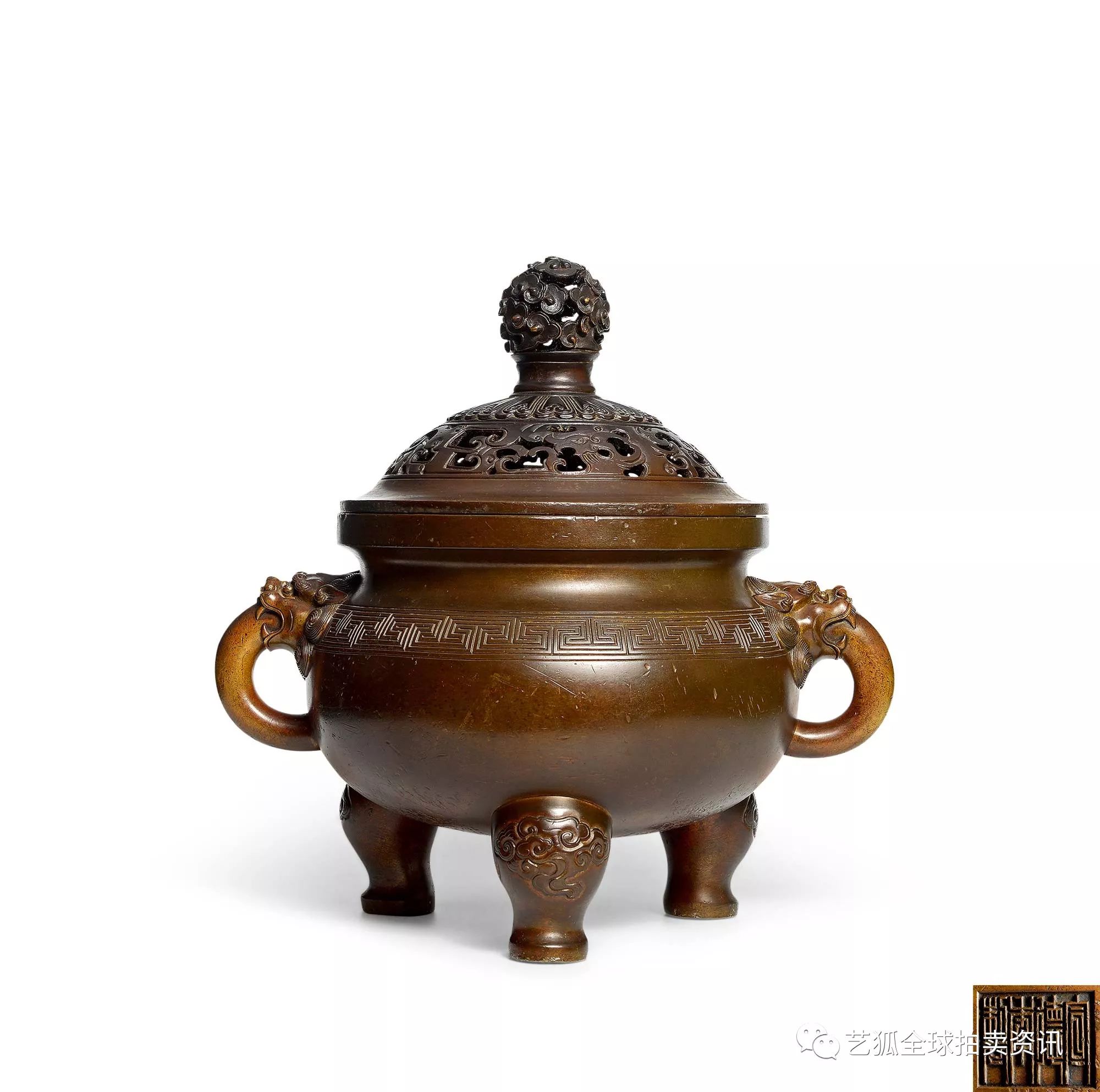 石叟镶银丝铜炉拍卖纪录,铜炉拍卖价格一览表