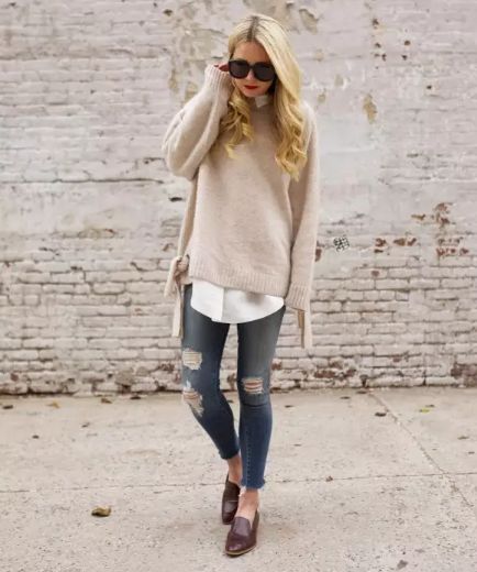 男士高领毛衣和衬衫叠穿,毛衣衬衫叠穿预知早春时尚风潮