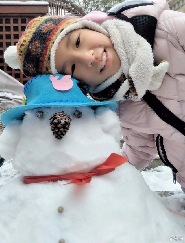 张庭晒7岁儿子帅气照片,张庭儿女近照曝光