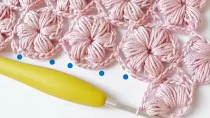用毛线做泡芙花毯,泡芙花毯钩织教程