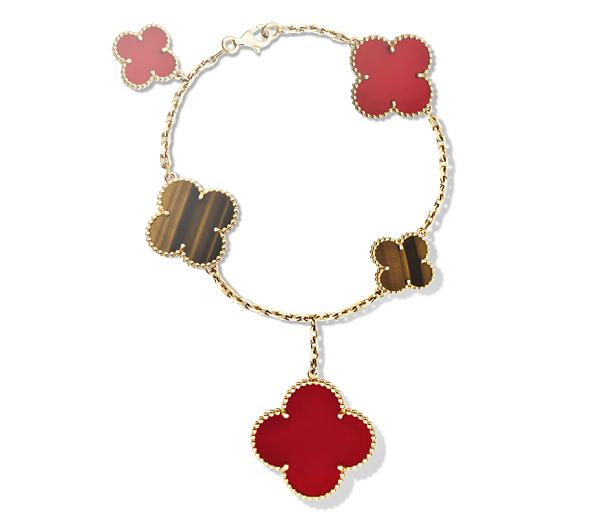 VCA梵克雅宝四叶草古典系列5花手链