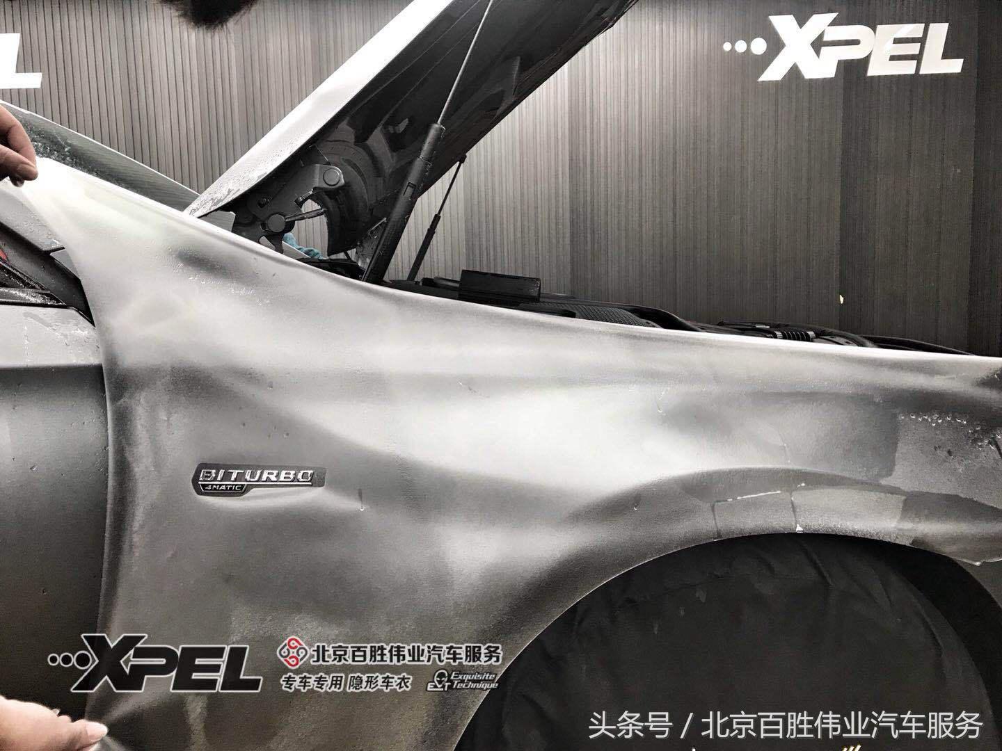 看案例比品质！奔驰AMGE43完美施工XPEL哑光专车专用隐形车衣