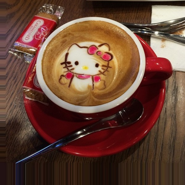 艺术咖啡拉花作品,咖啡拉花简单作品