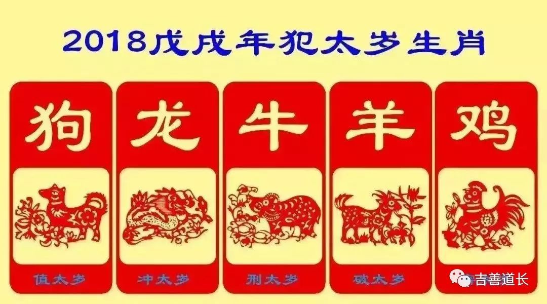 2018年犯太岁的生肖一览表,2018年犯太岁的生肖