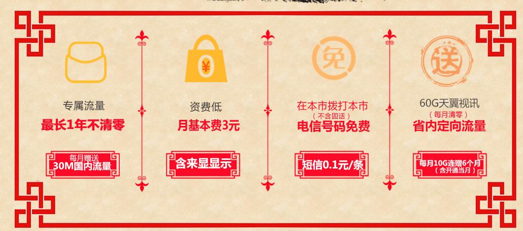 电信3元/月新卡，享30MB国内+10G定向流量，流量包比移动联通贵？