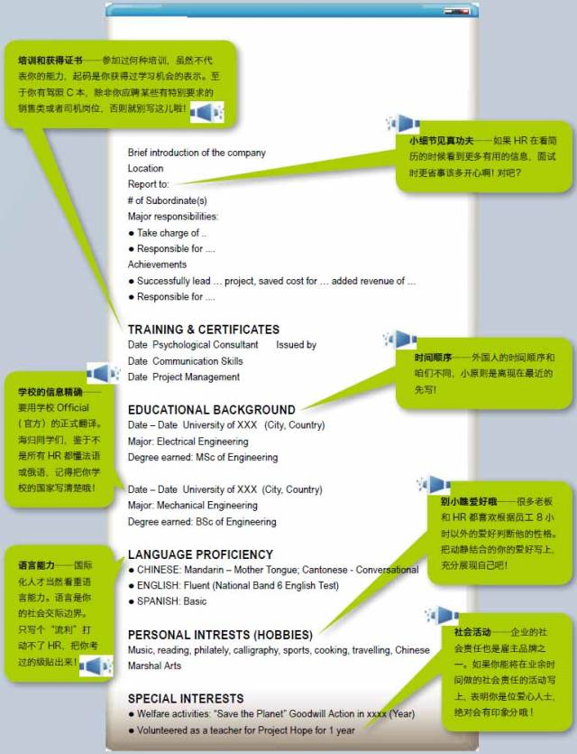 英文简历的撰写有什么要注意的,英文简历写作技巧大全
