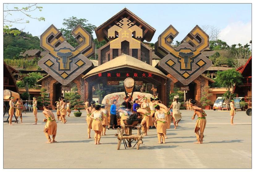 海南三亚槟榔谷的美景,三亚槟榔谷游记