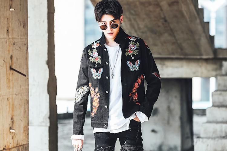 牛仔外套男款潮牌穿搭,小众设计感潮男牛仔外套