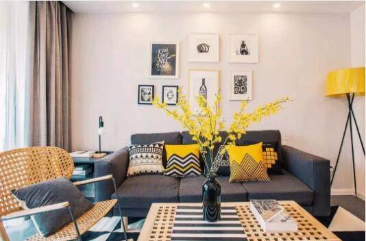 小户型北欧定制柜色彩搭配,蓝色北欧风小户型效果