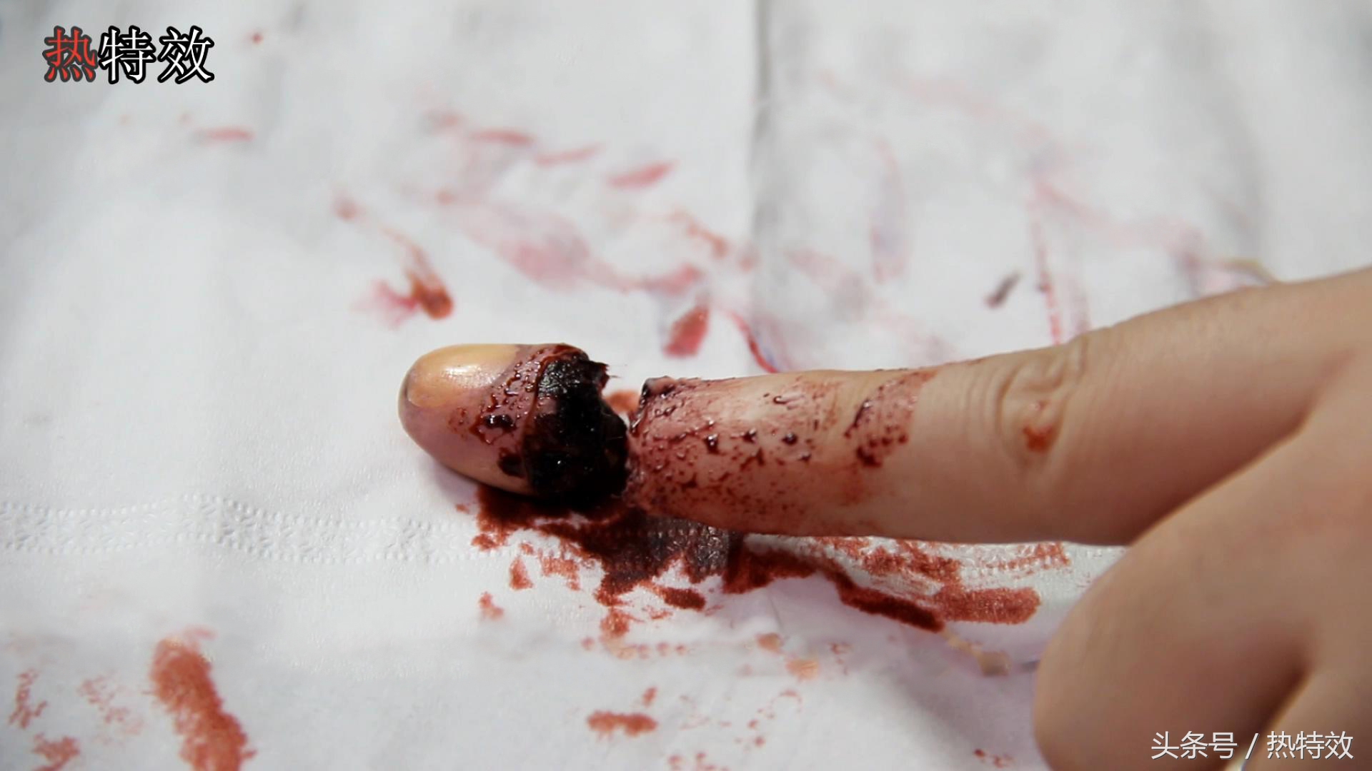 特效化妆之遮盖疤痕,化妆特效逼真