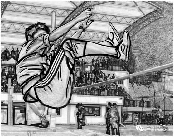 手绘田径比赛动画,校运会简笔画绘画