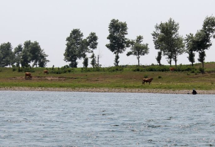 中朝边境美丽的风景,中朝边境桃花盛开的地方