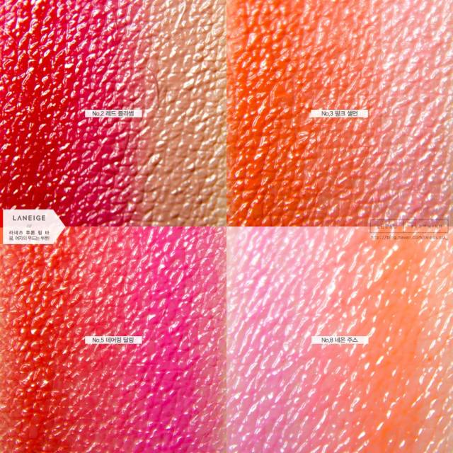 兰芝琉晶润彩唇膏试色,兰芝新款双色口红试色