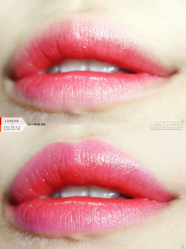 leesu美妆,新款兰芝双色口红试色